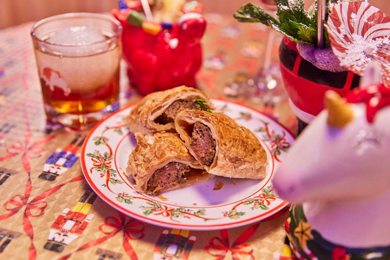 A plate of sausage rolls